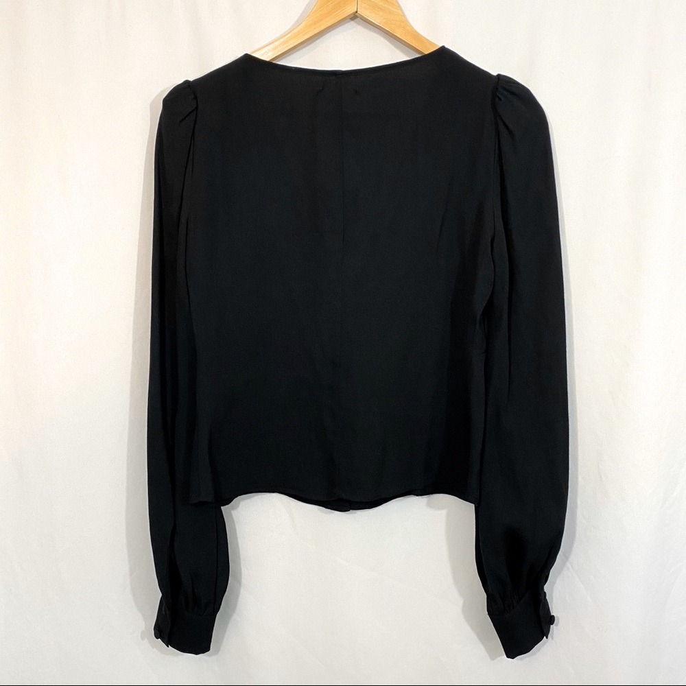 NWT Reformation Adrienne Black V-Neck Blouse Top - Picture 7 of 8